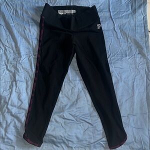 PINK Victoria's Secret Black and Pink Leggings Full-Length